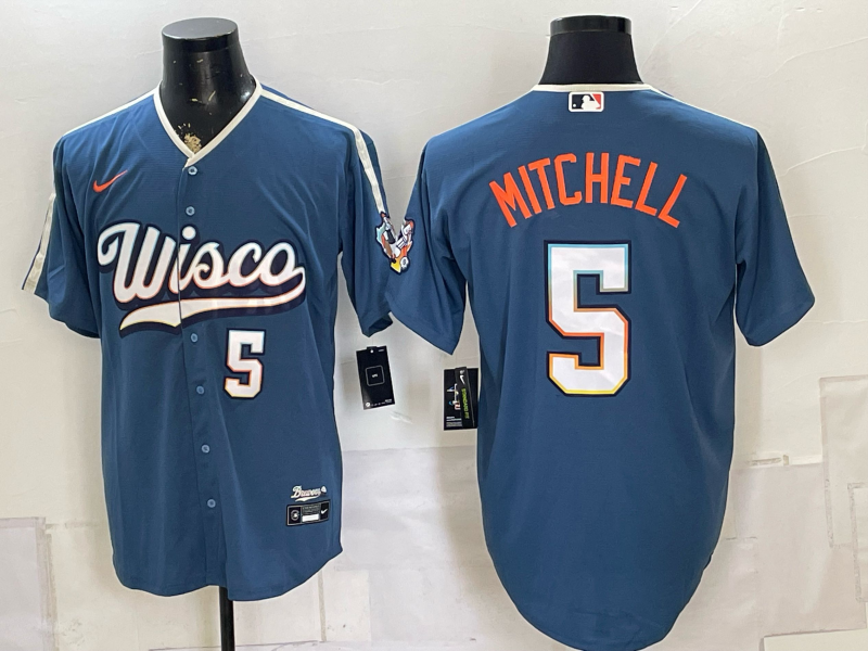 Men 2026 Milwaukee Brewers #5 Mitchell blue Game Nike MLB Jersey 0805002->milwaukee brewers->MLB Jersey